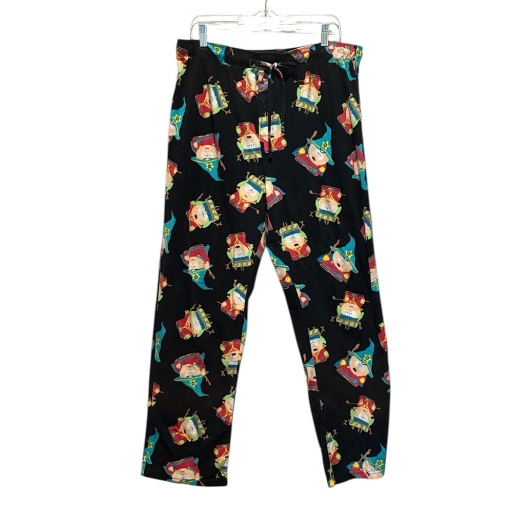 Southpark Men's Pajama Pants. Flannel. Black.  Size XL